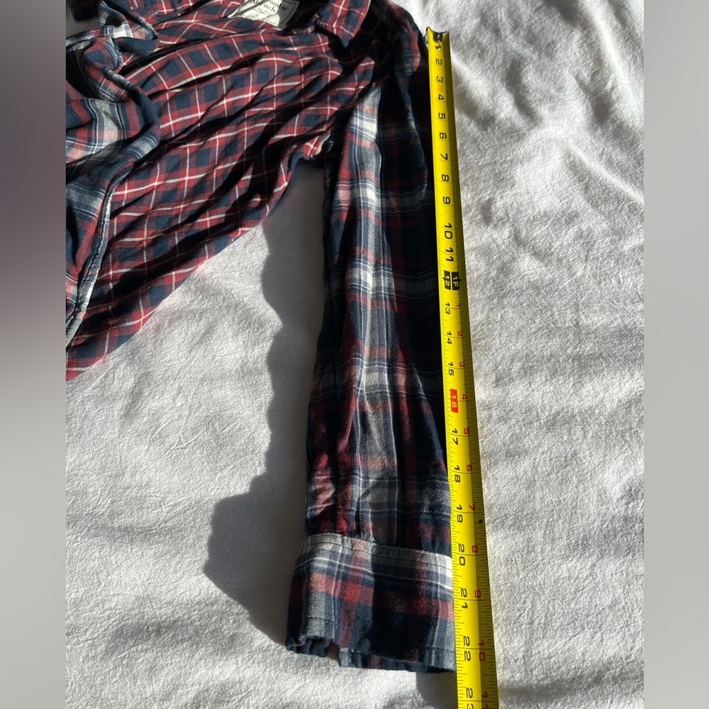 Abercrombie & Fitch Plaid Flannel Shirt, Size S Oversized Lumberjack Grunge Y2K - Picture 8 of 12